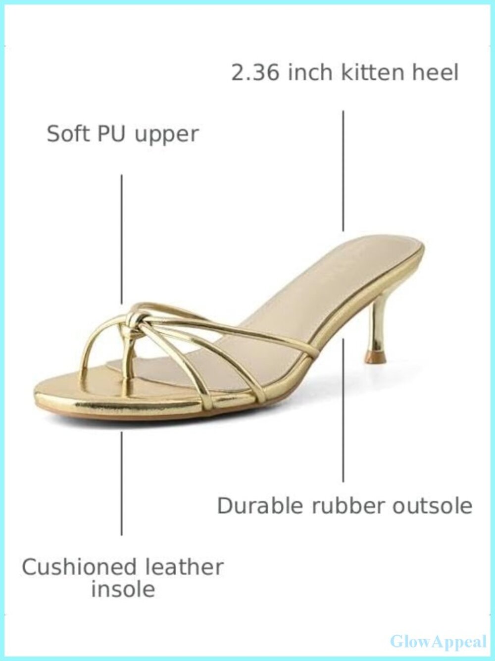 Women's Kitten Heel Mule Sandals Knotted Thong Slip-On Round Open Toe Faux - Picture 2 of 6